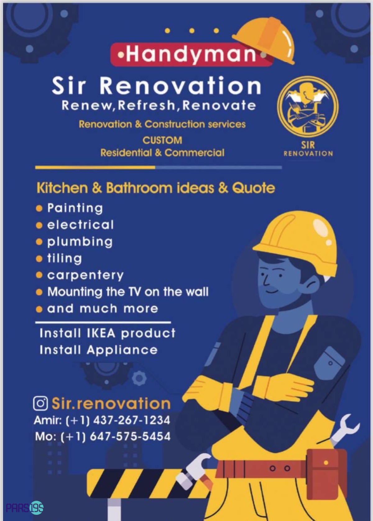 خدمات نوسازی و ساخت و ساز Sir Renovation
